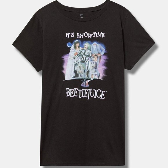 ❤️NWT VINTAGE TORRID BEETLEJUICE MOVIE TEE - ITS SHOWTIME - HALLOWEEN PLUS SIZE - Picture 2 of 14